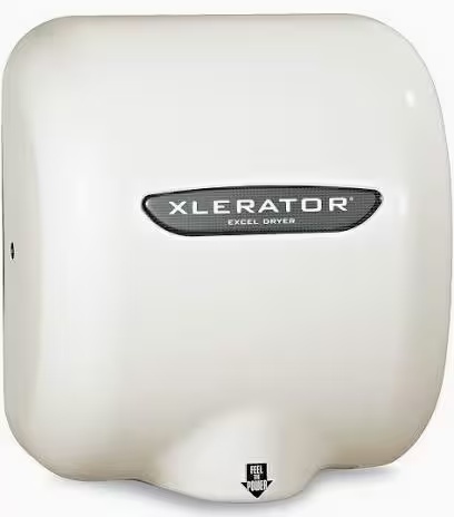 White XLERATOR wall-mounted hand dryer